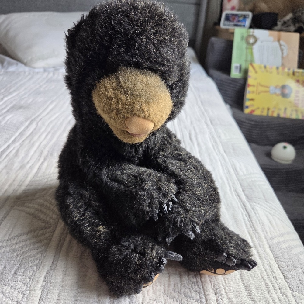 Folkmanis‎ Black Bear Cub Hand Puppet Plush 09FM008 Realistic Wildlife Toy
